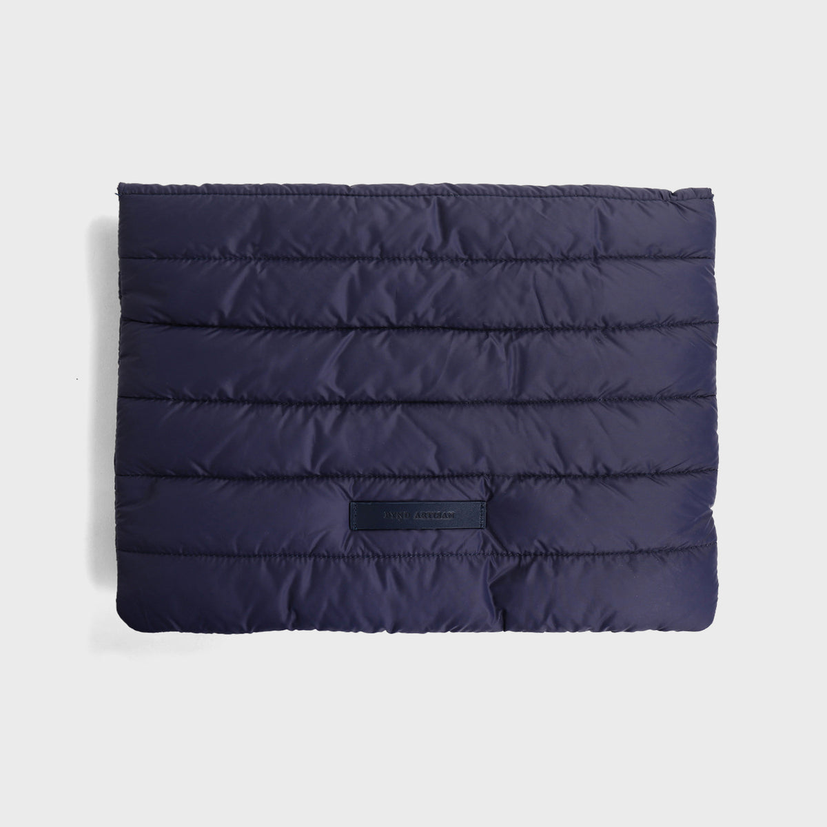 Quilted Puffy Laptop Sleeve with Leather Strap