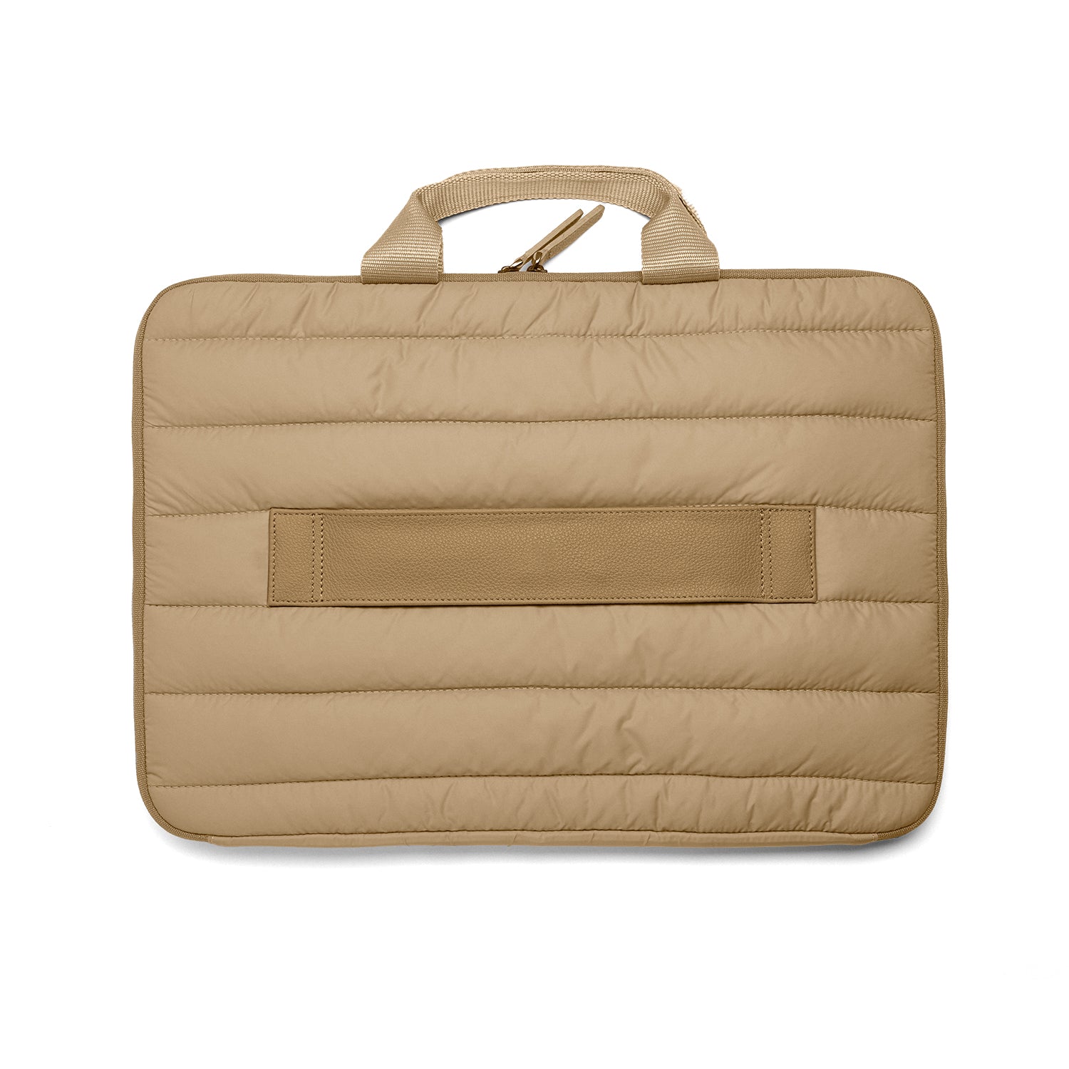 Quilted Puffy 16" Laptop Bag with Leather Strap