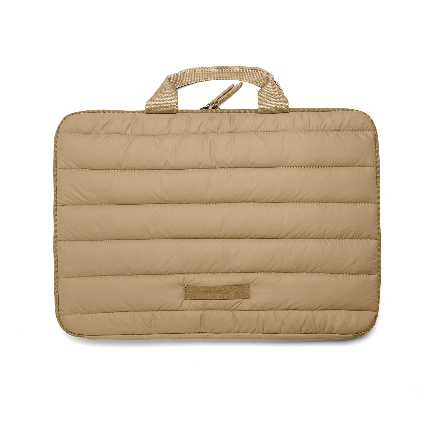 Quilted Puffy 16" Laptop Bag with Leather Strap