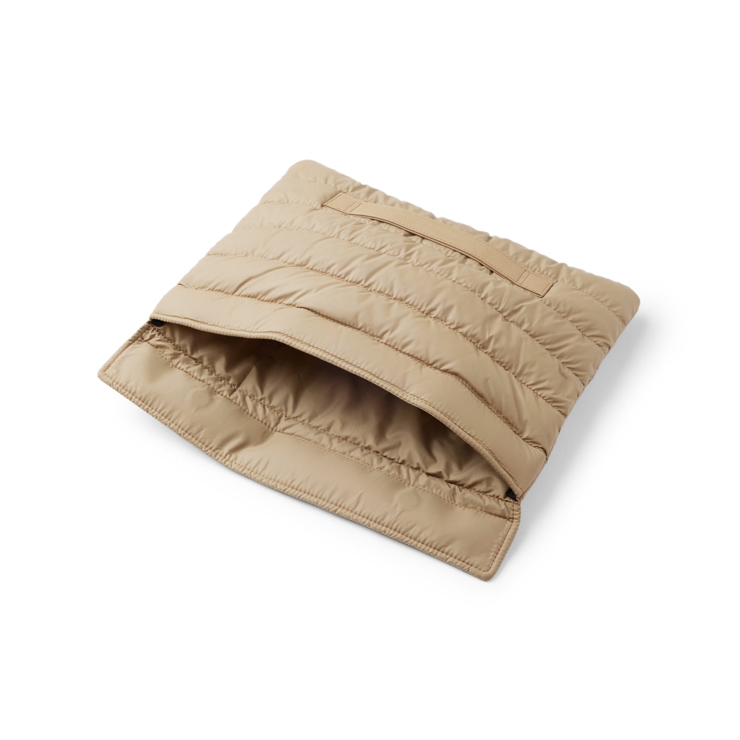 Quilted Puffy Laptop Sleeve with Leather Strap