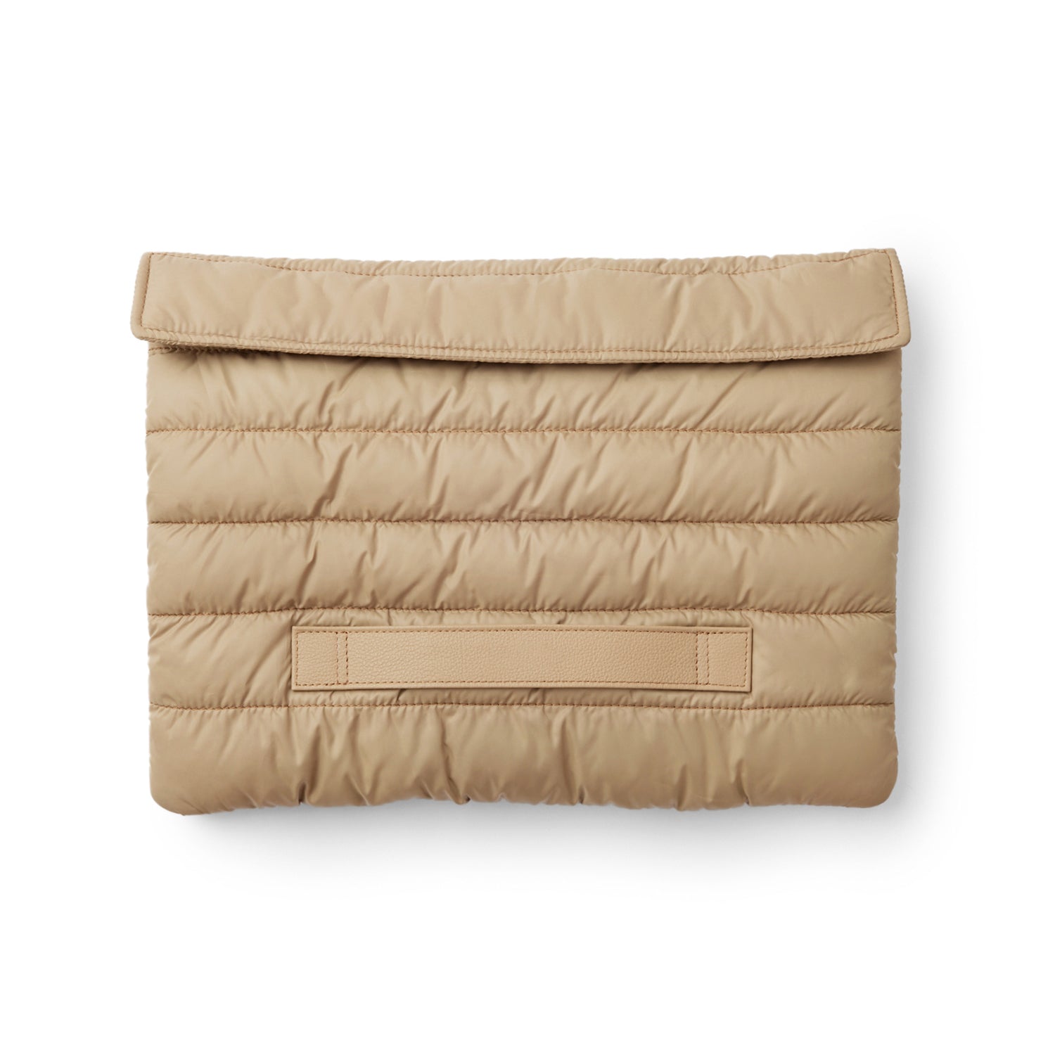 Quilted Puffy Laptop Sleeve with Leather Strap