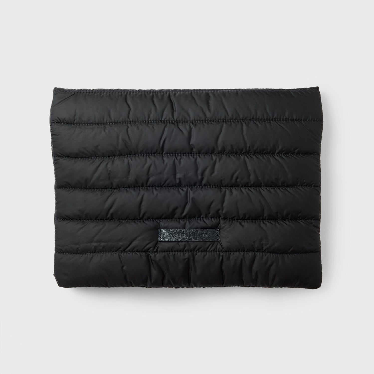 Quilted Puffy Laptop Sleeve with Leather Strap